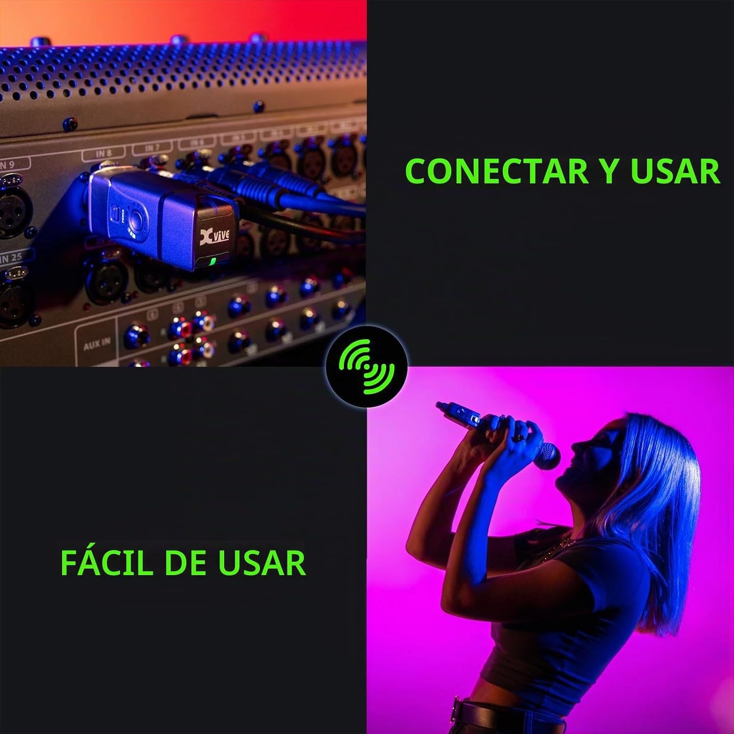 Xvive Sistema de micrófono inalámbrico U3 Transmisor y receptor ina...