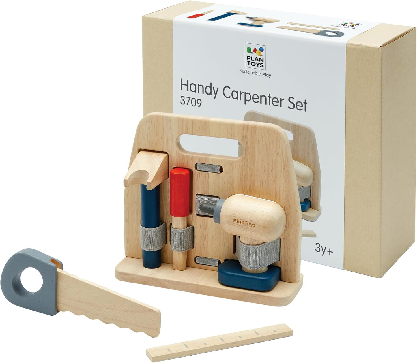 PlanToys Práctico juego de carpintero de madera para el juego práct...