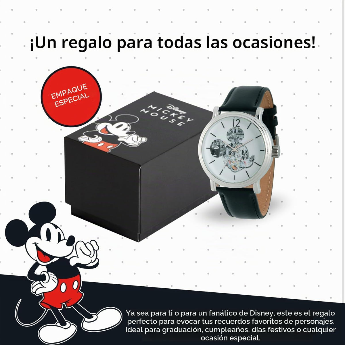 Reloj con manecillas articuladas de Disney Mickey Mouse para hombre...
