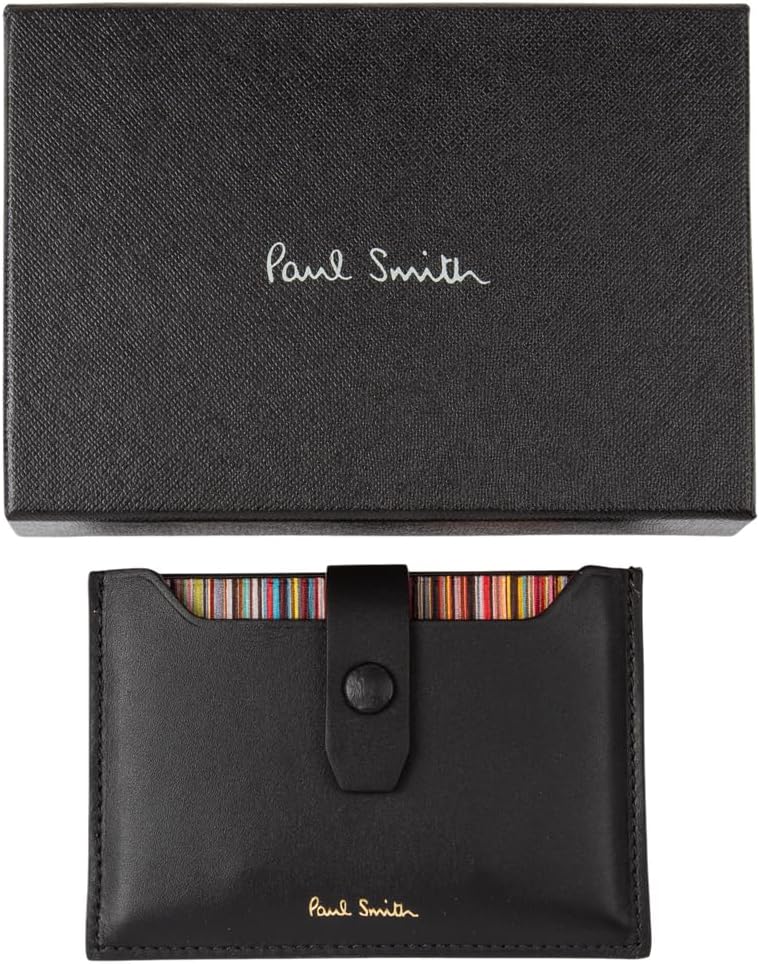 PS Paul Smith - Soporte rígido de cuero para hombre con diseño de r...