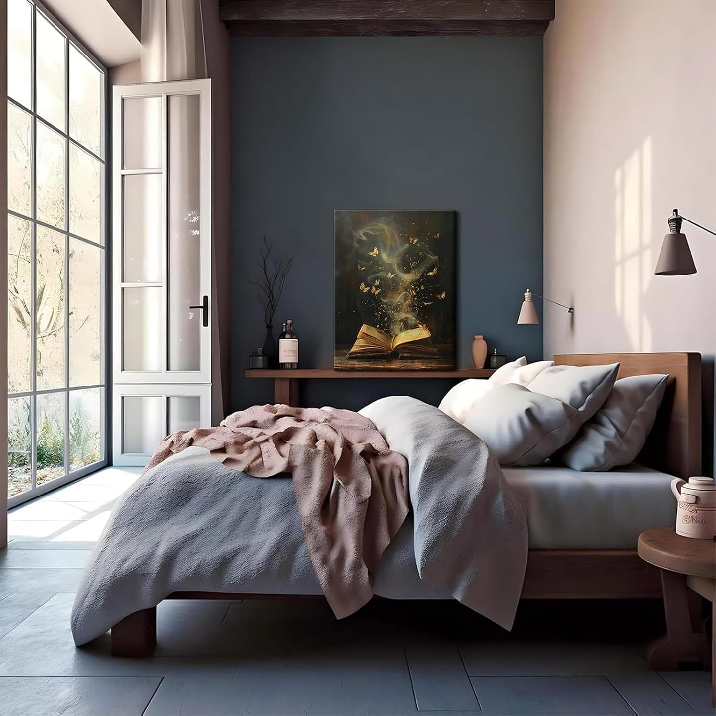 3 piezas de arte de pared de mujer leyendo, arte de pared vintage v...