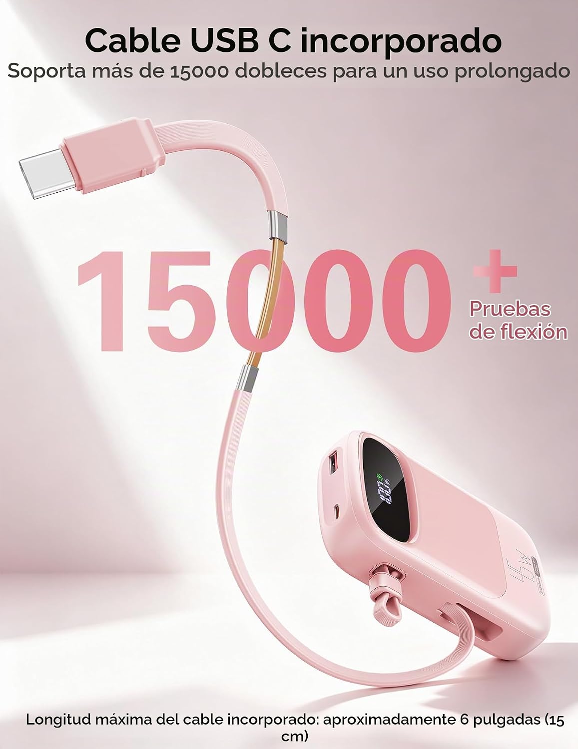 RETMSR Cargador Portátil 20000mAh 45W USB C Carga Rápida, Cable Inc...