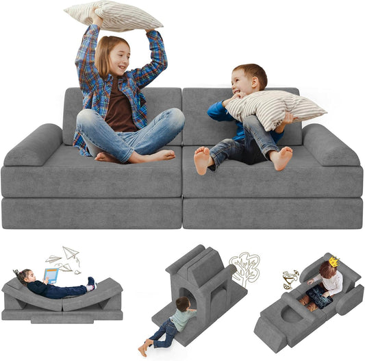 zefinot Sofá de Juego Modular para Niños 10 Piezas \u2013 Sofá Conv...