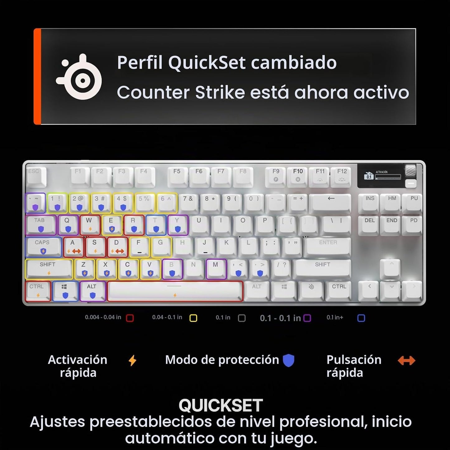 SteelSeries Apex Pro TKL Gen 3 White Interruptores OmniPoint 3.0 \u...