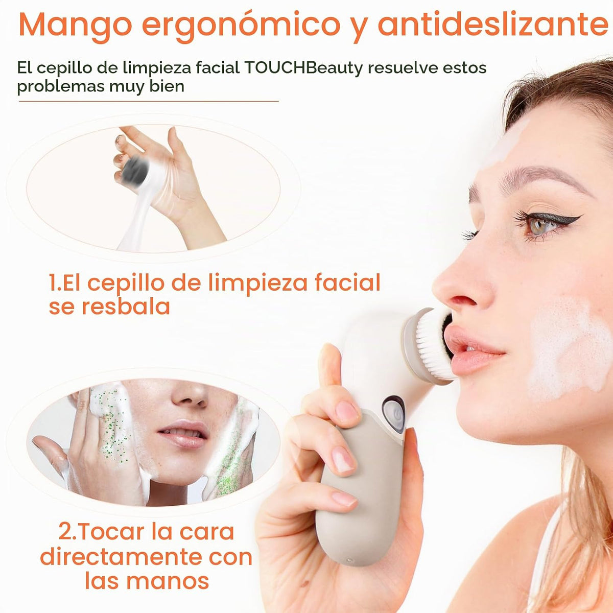 Exfoliador facial con 3 cabezales de cepillo y 2 velocidades - Limp...