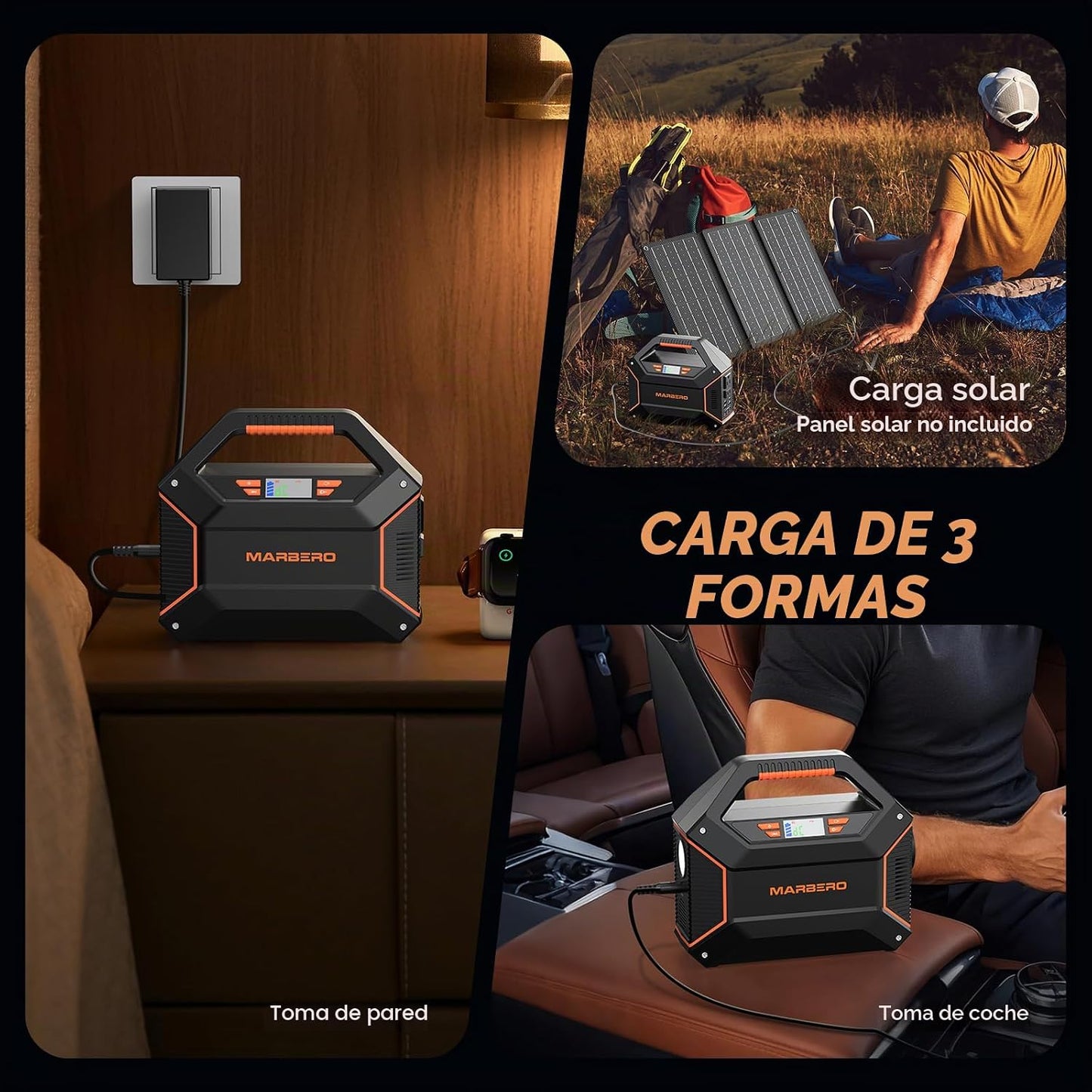 MARBERO Estación de energía portátil de 155 Wh, cargador portátil d...