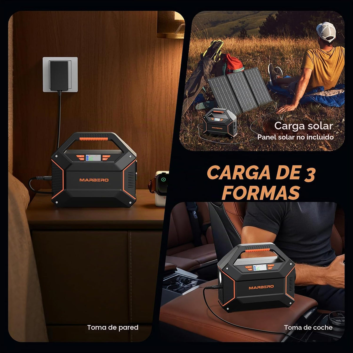MARBERO Estación de energía portátil de 155 Wh, cargador portátil d...