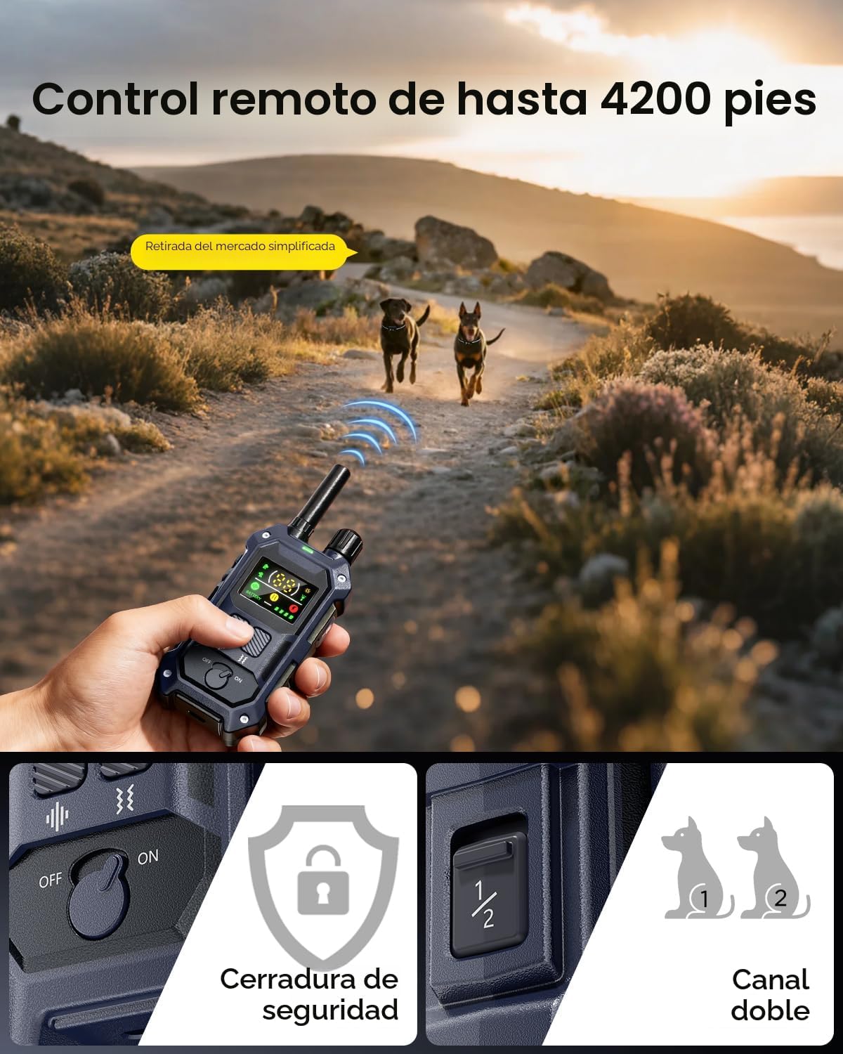 BLACKDOG Collar militar de choque para perro, 2 perros (5-150 libra...