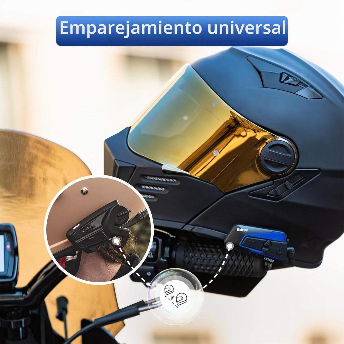 LEXIN 1 unidad LX-B4FM motocicleta intercomunicador, sistema univer...