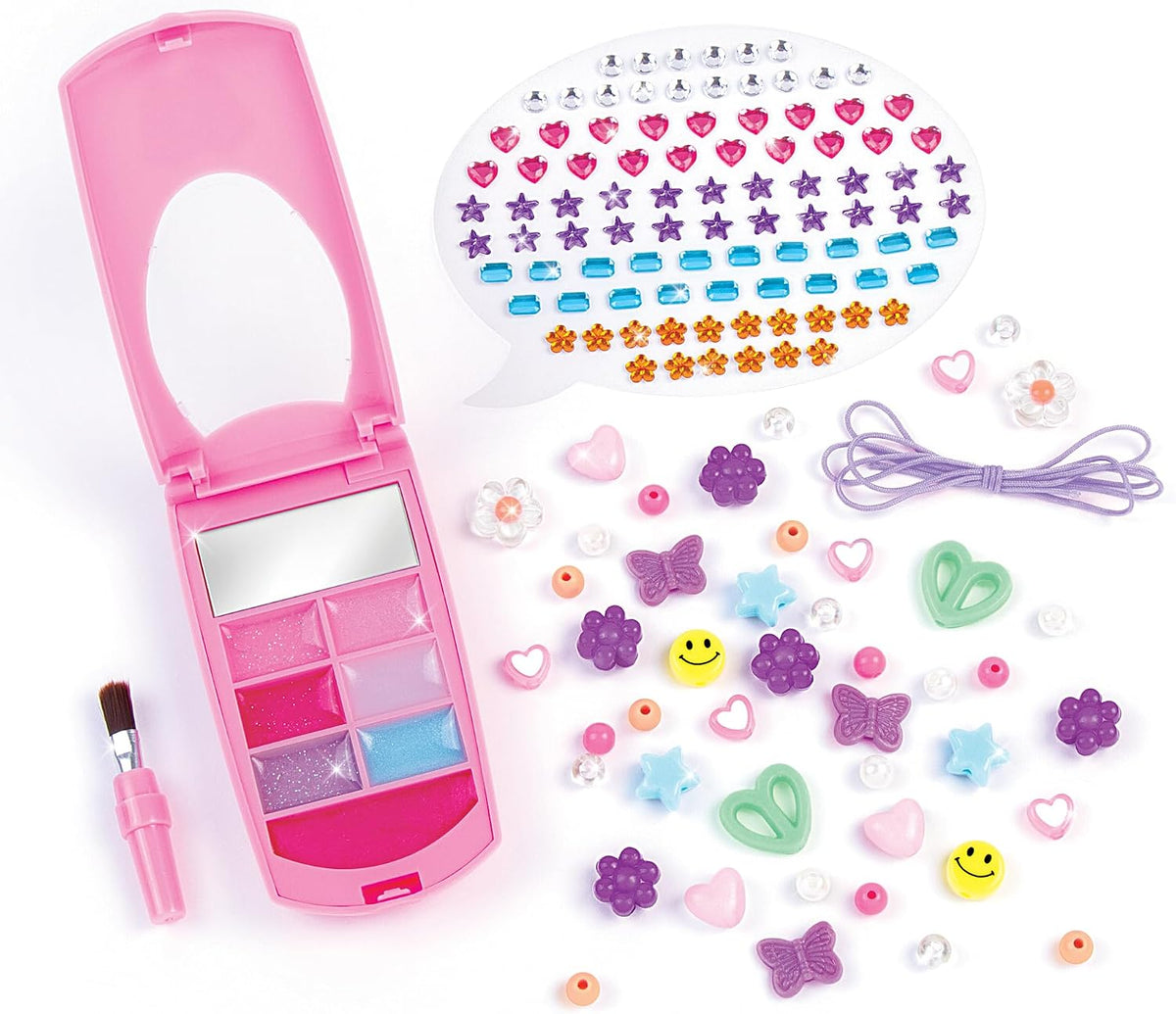 3C4G Make It Real Flip Phone - Juego de brillo de labios y cordón p...