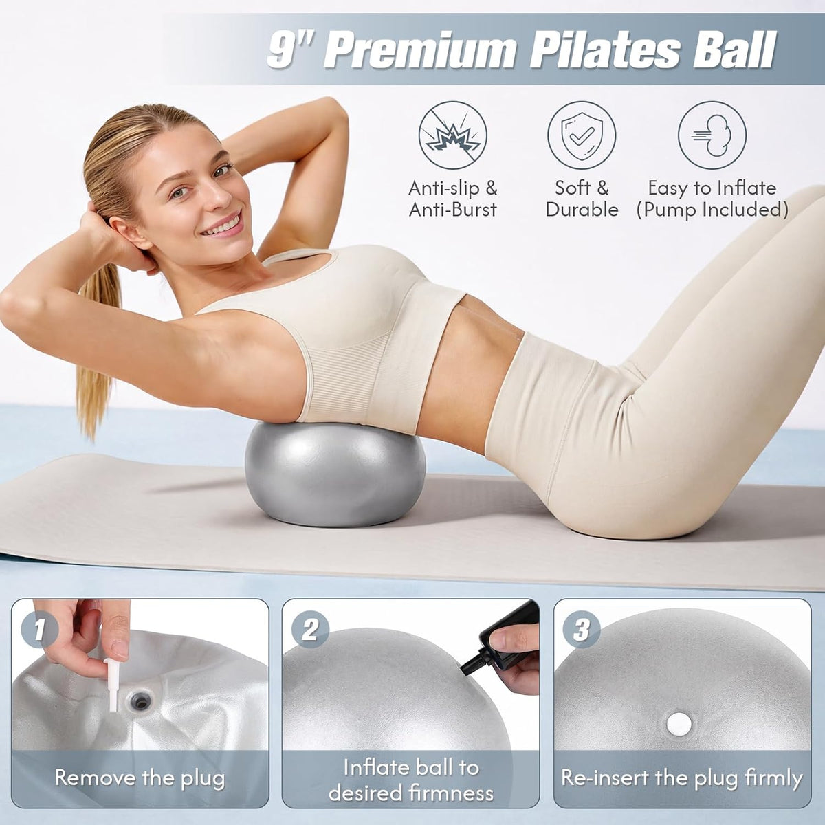 GINMIC Kit de pilates, equipo de pilates para entrenamientos en cas...