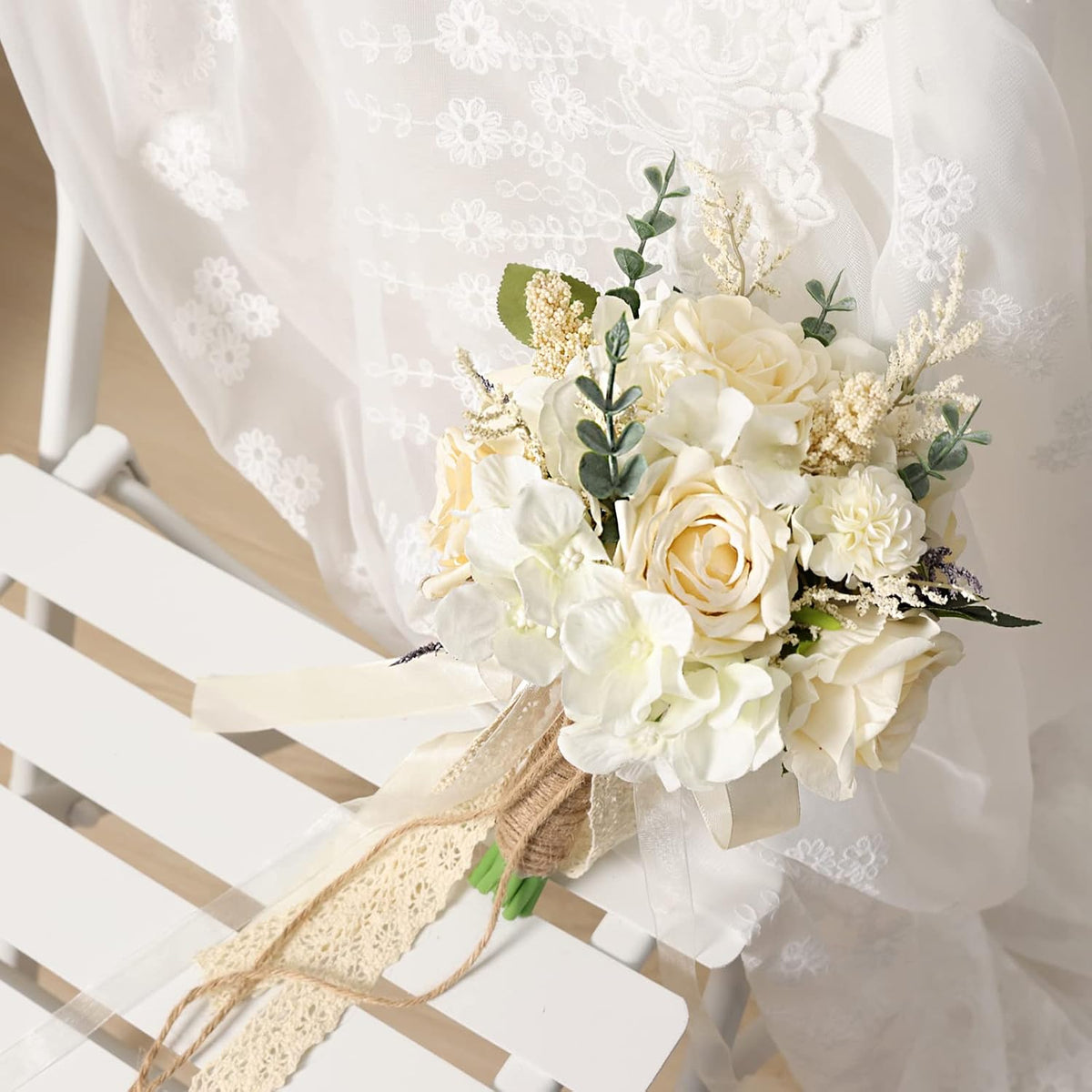 CEWOR Ramos de boda para novia, dama de honor, rosas artificiales c...