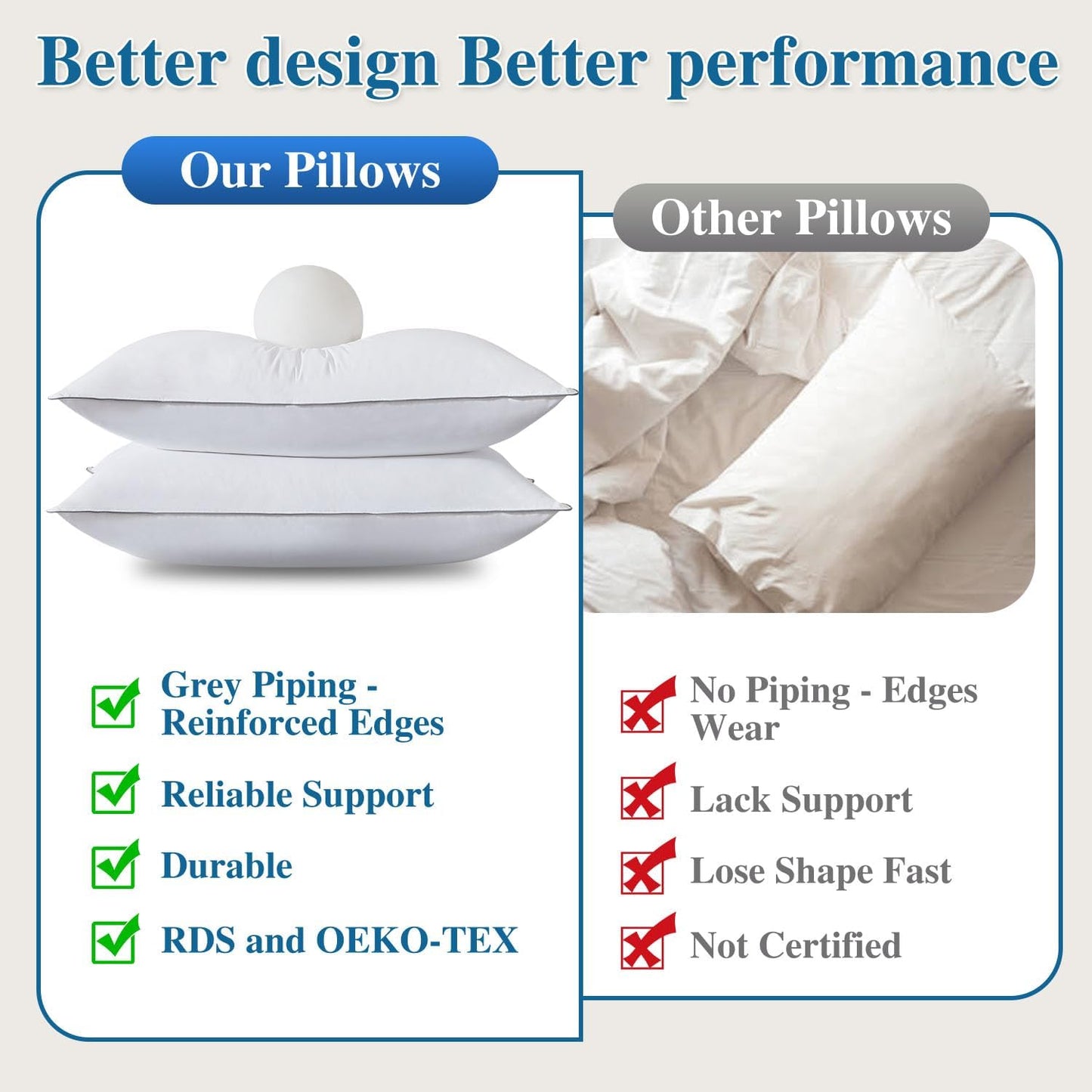INSPIRE CRAFTER Juego de 2 rellenos de almohada de fibra de plumón...