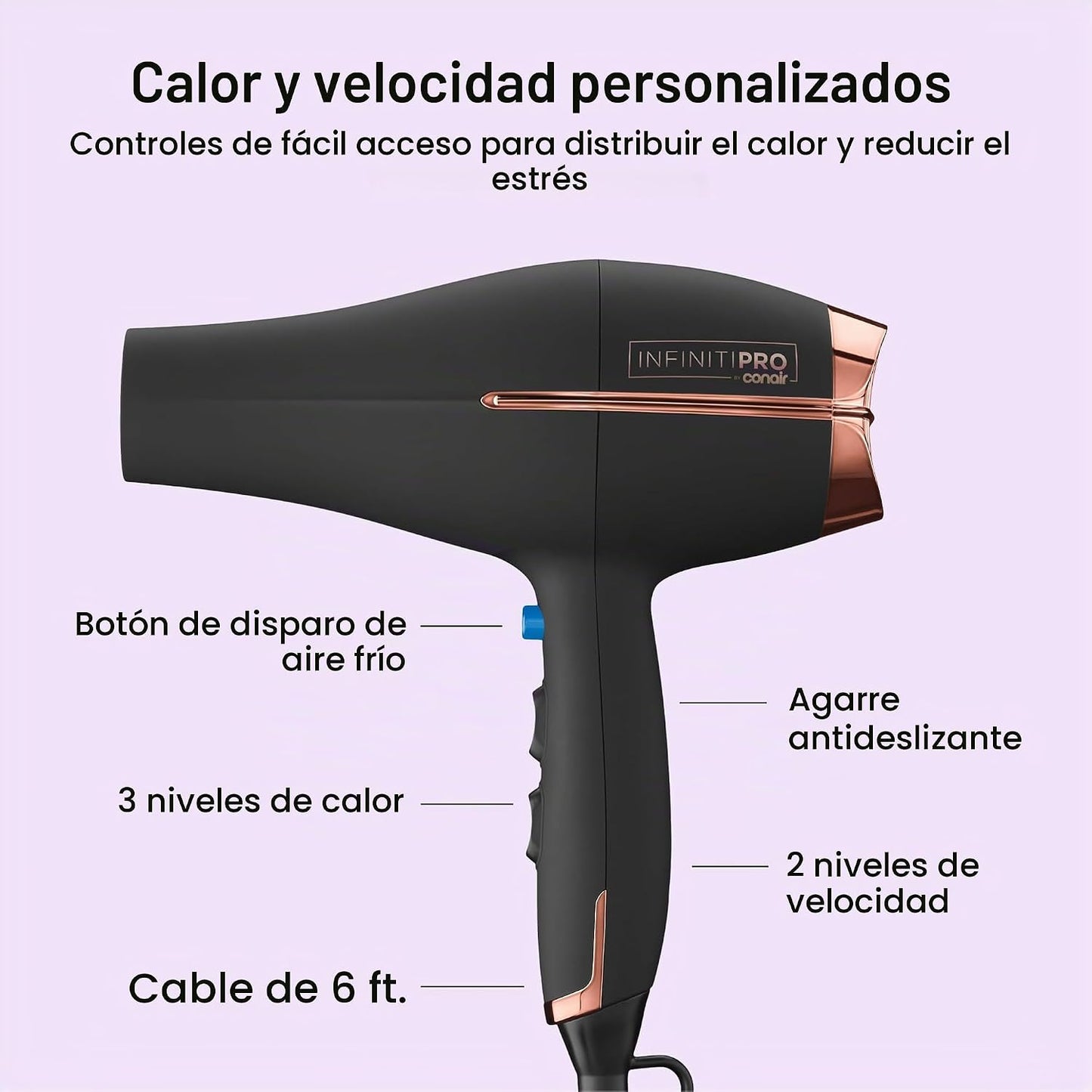 Conair InfinitiPRO - Secador de pelo con difusor y concentrador, 18...