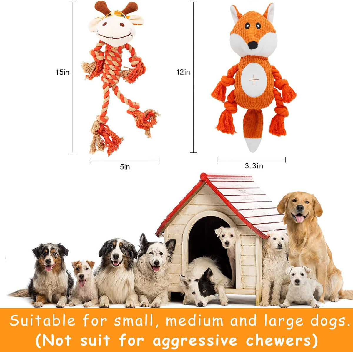 HUGEME Juguetes de cuerda para perros para mantenerlos ocupados - J...