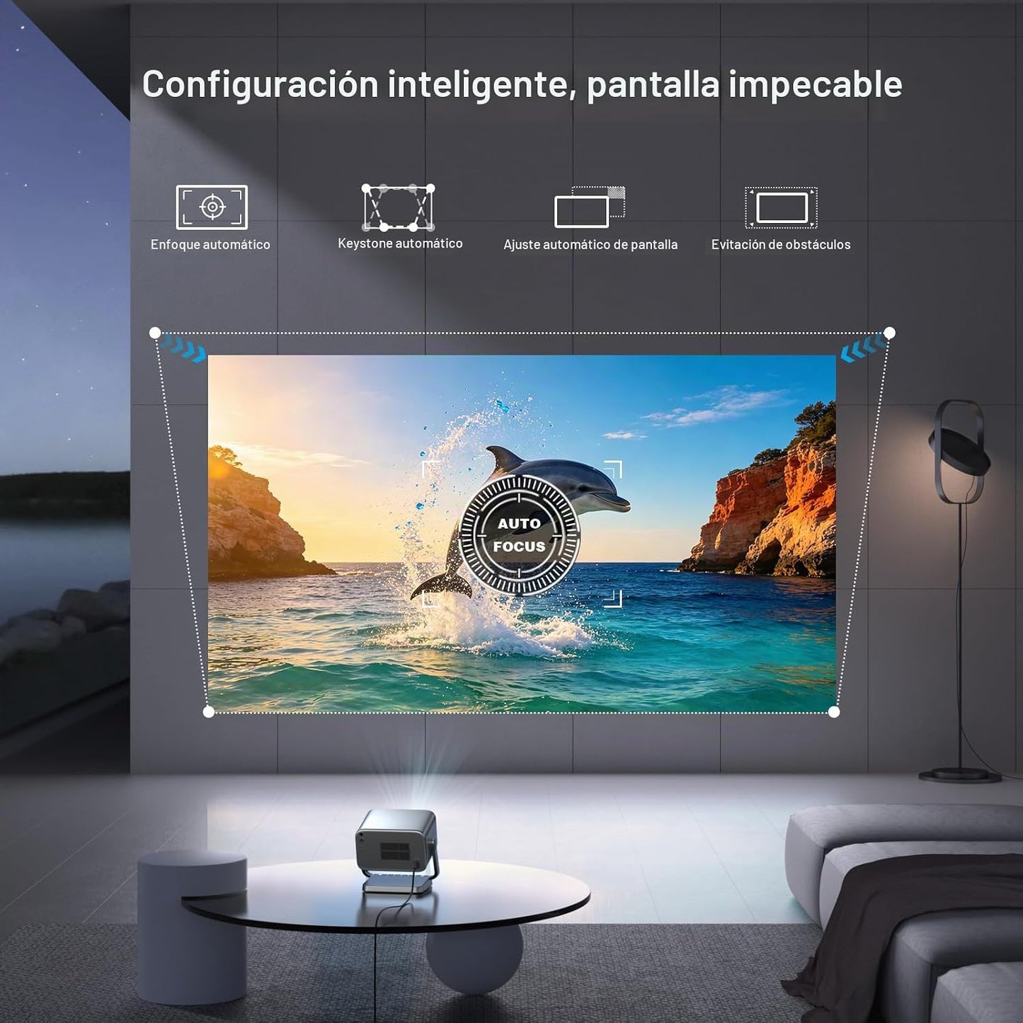 [4600 ANSI y ahora con Netflix] Proyector 4K con WiFi y Bluetooth,...