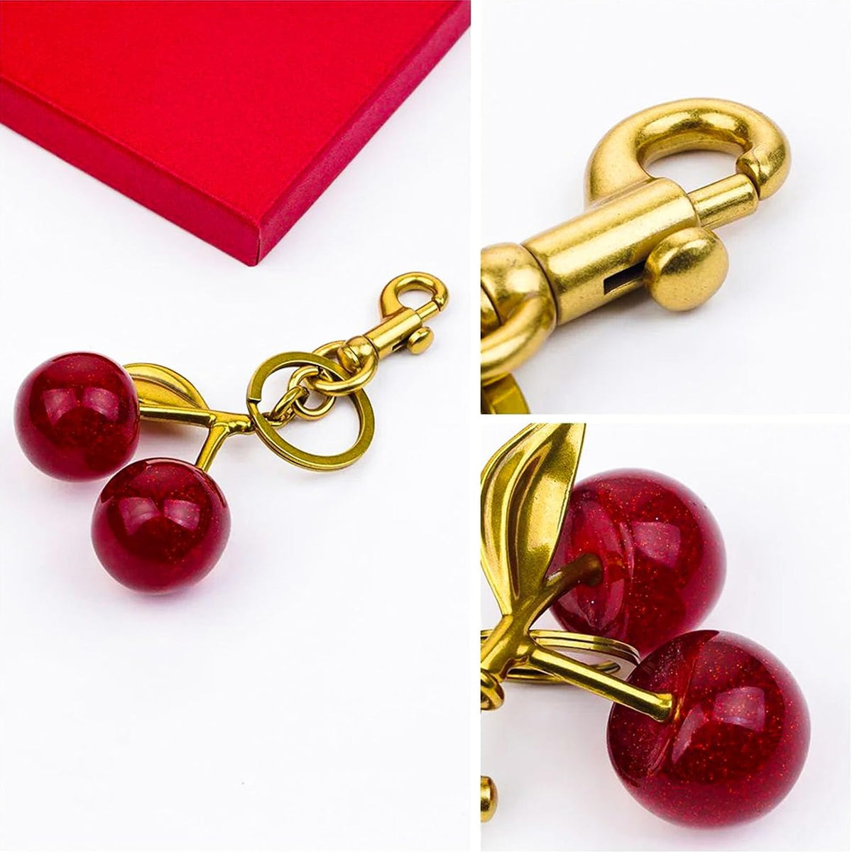 Llavero FASTFAIRY con dijes de cereza para bolso: llaveros para muj...