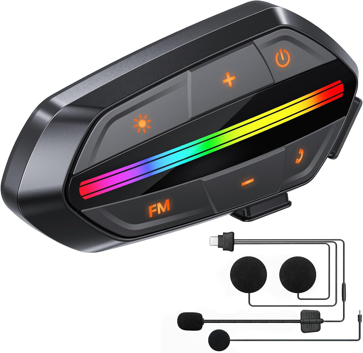 Wisdagaly Auriculares Bluetooth para motocicleta V5.3, altavoces de...
