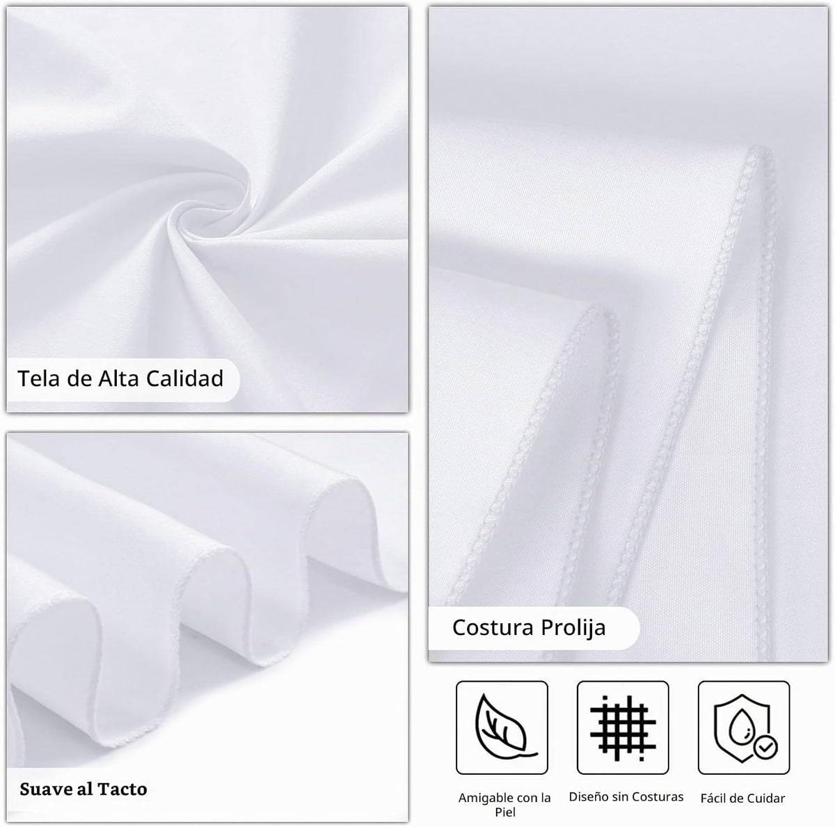 Heneger Paquete de 8 manteles rectangulares blancos de 60 x 102 pul...