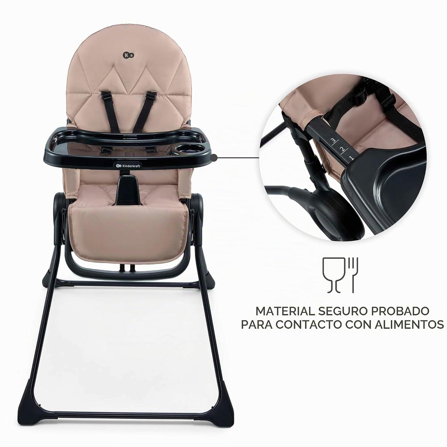 Kinderkraft BINCI - Silla alta plegable, ligera, 11 libras, compact...