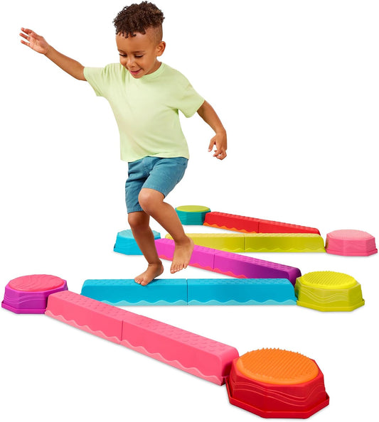 B. toys Juego de vigas de equilibrio, 10 vigas y 6 escalones sensor...