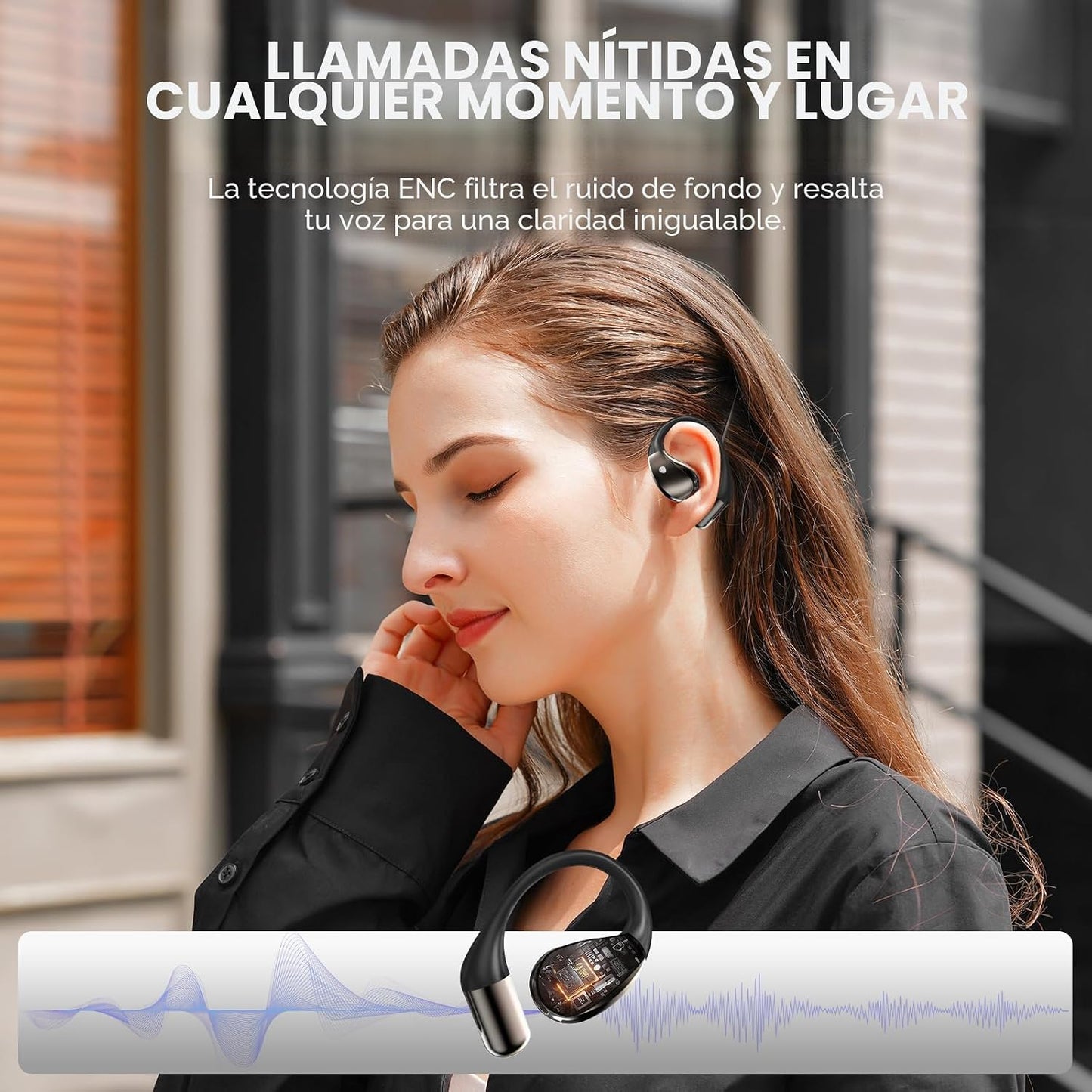 Conyat Auriculares de oreja abierta, auriculares inalámbricos Bluet...