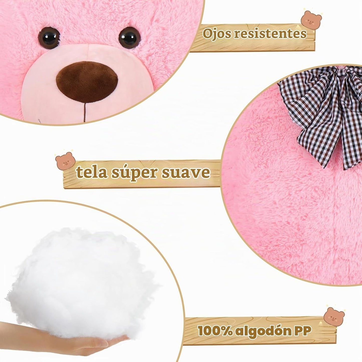 Toys Studio Oso de Peluche Gigante, Oso de Peluche Rosa de 70.8 Pul...