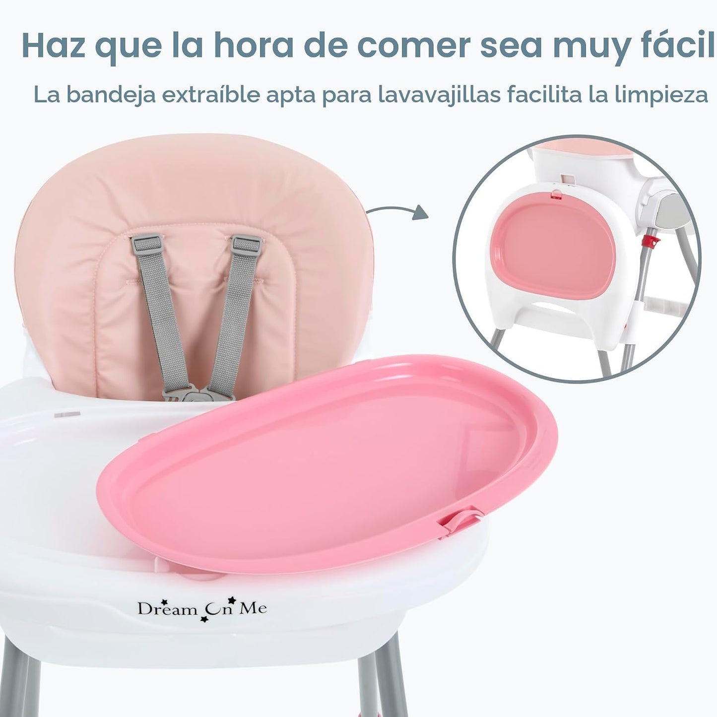 Dream On Me Silla alta portátil 2 en 1, silla alta convertible comp...