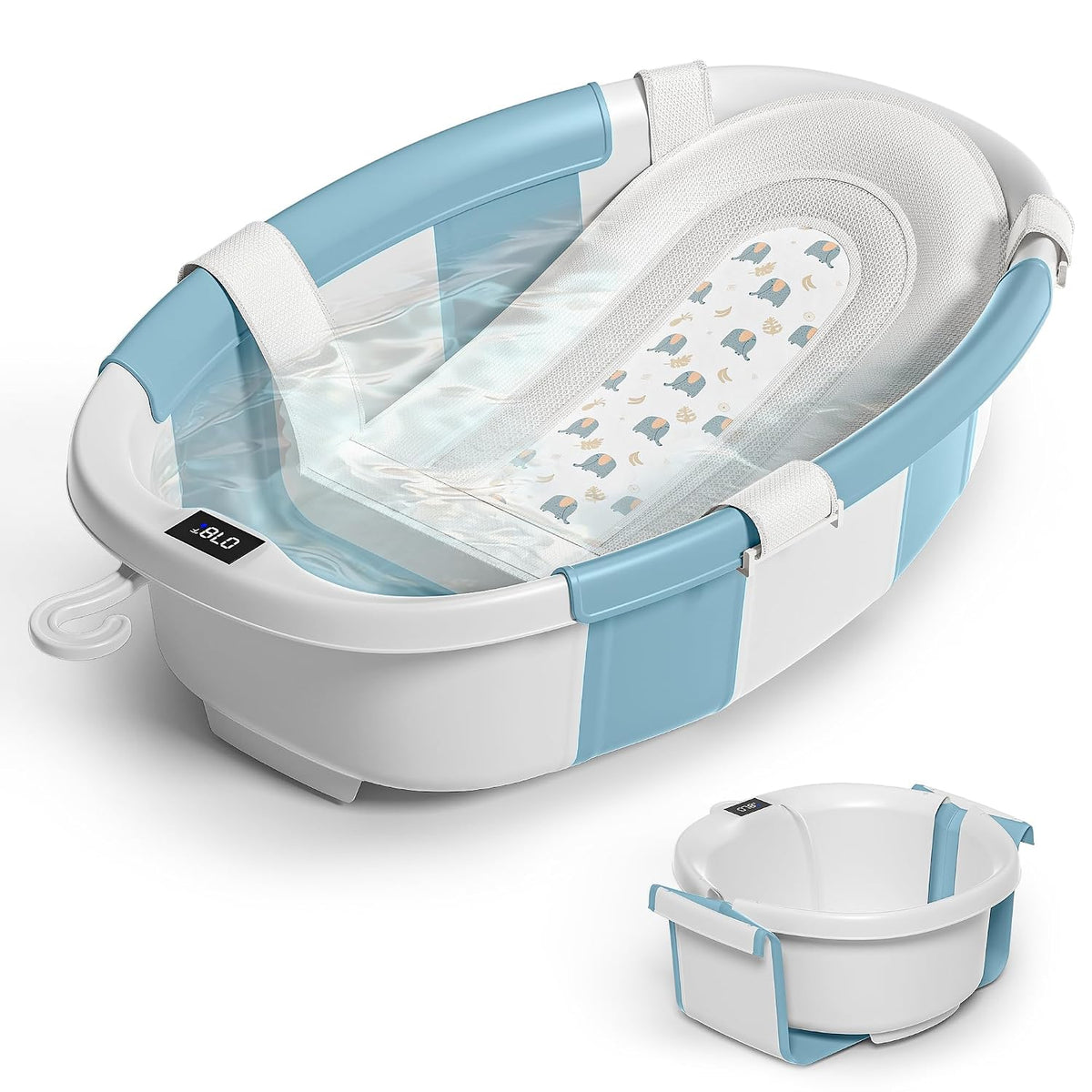 Bañera plegable para recién nacidos a niños pequeños de 0 a 36 mese...