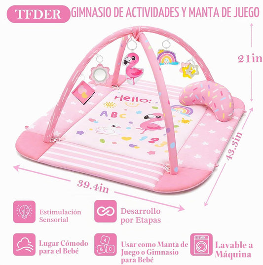 TFDER Alfombra de juego para gimnasio para bebé, alfombrilla 8 en 1...