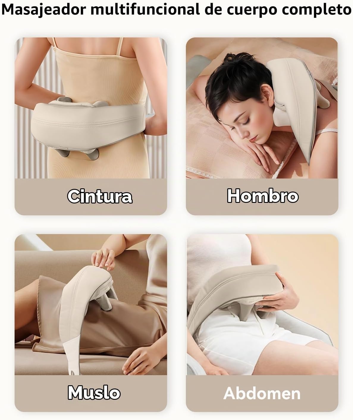Snailax masajeador de cuello inalámbrico con calor, masajeador de c...