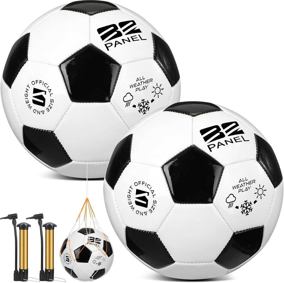 Shappy 2 pelotas de fútbol a granel con bolsa de malla de bomba | T...