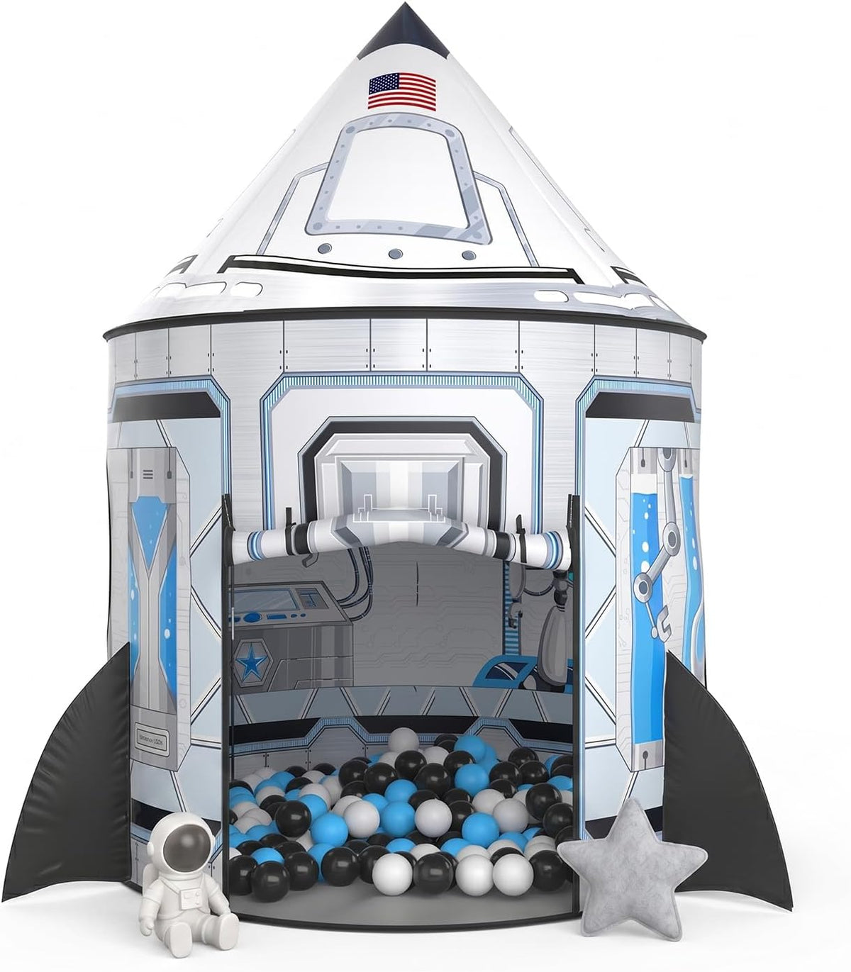 PigPigPen Tienda de campaña Rocket Ship para niños: casa de juegos...