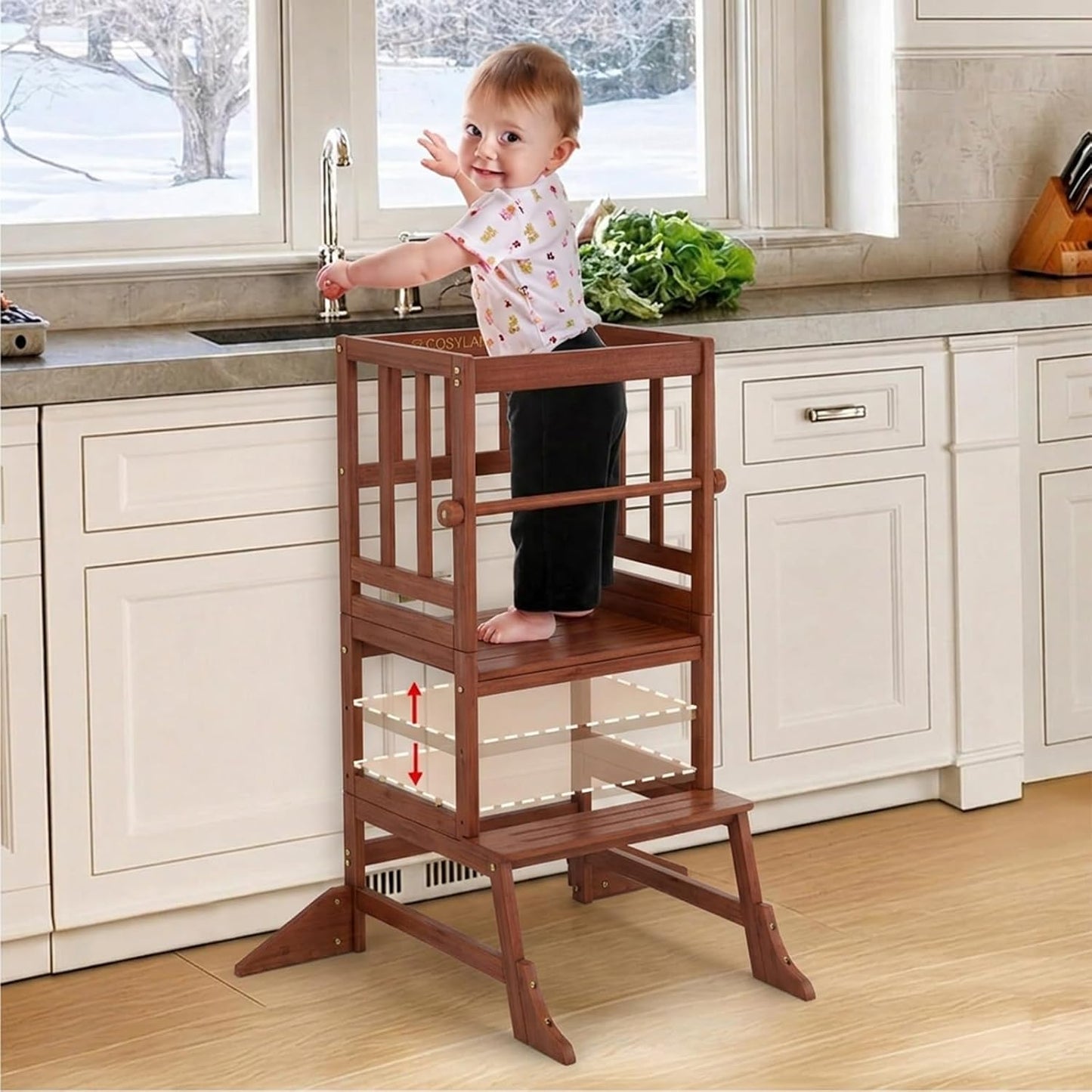 COSYLAND Torre de Pie para Niños Pequeños - Taburete de Cocina Ayud...