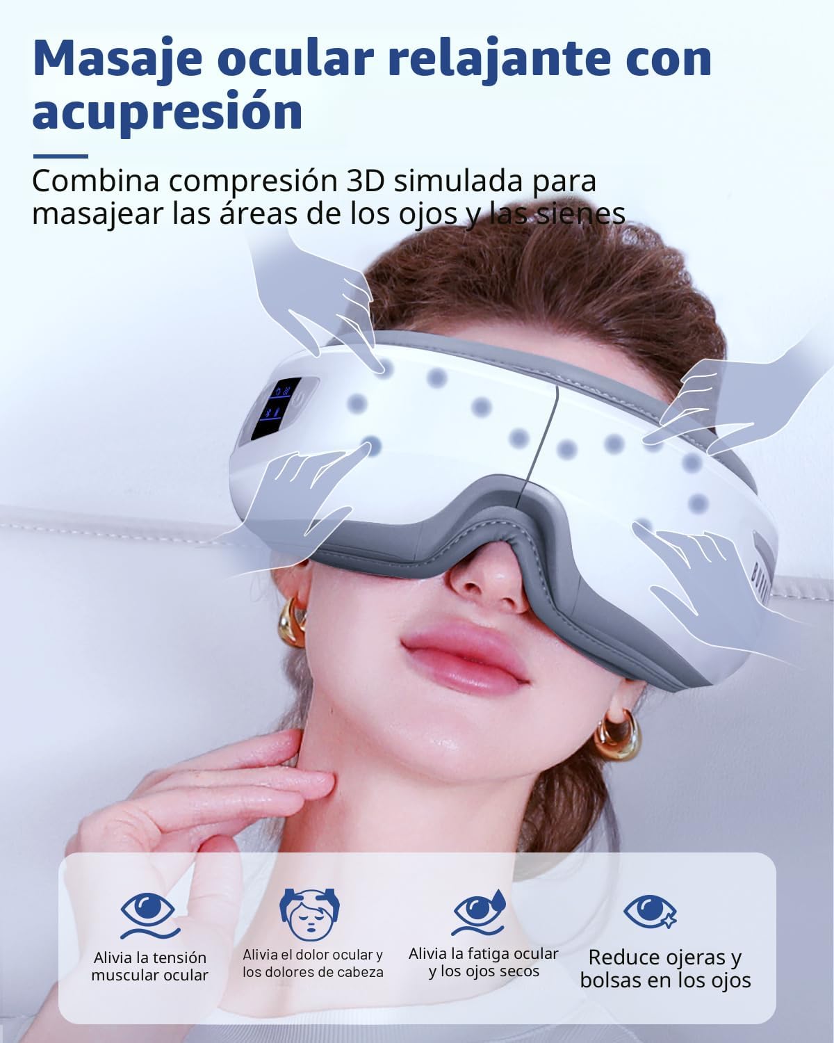 Masajeador de ojos con calor y música Bluetooth, regalos de cumplea...