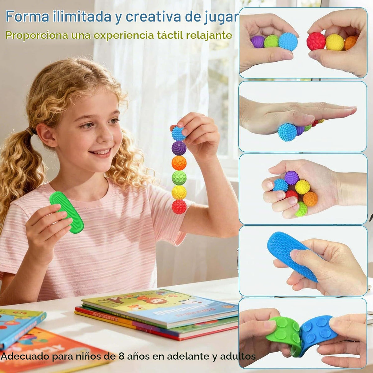 Juguetes Fidget de Silicona con Bolas Magnéticas y Piedras Sensoria...