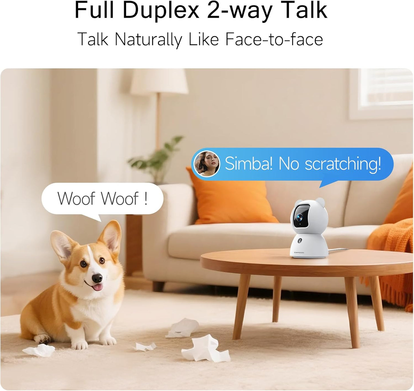 CINMOORE 2.5K Cámara para Mascotas\/Perros con Altavoz\/Aplicación...