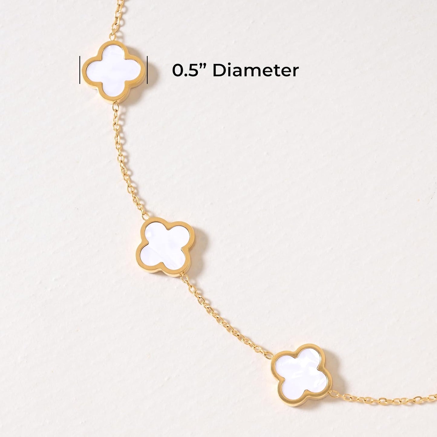 Billet-doux Collar de trébol chapado en oro de 18 quilates para muj...