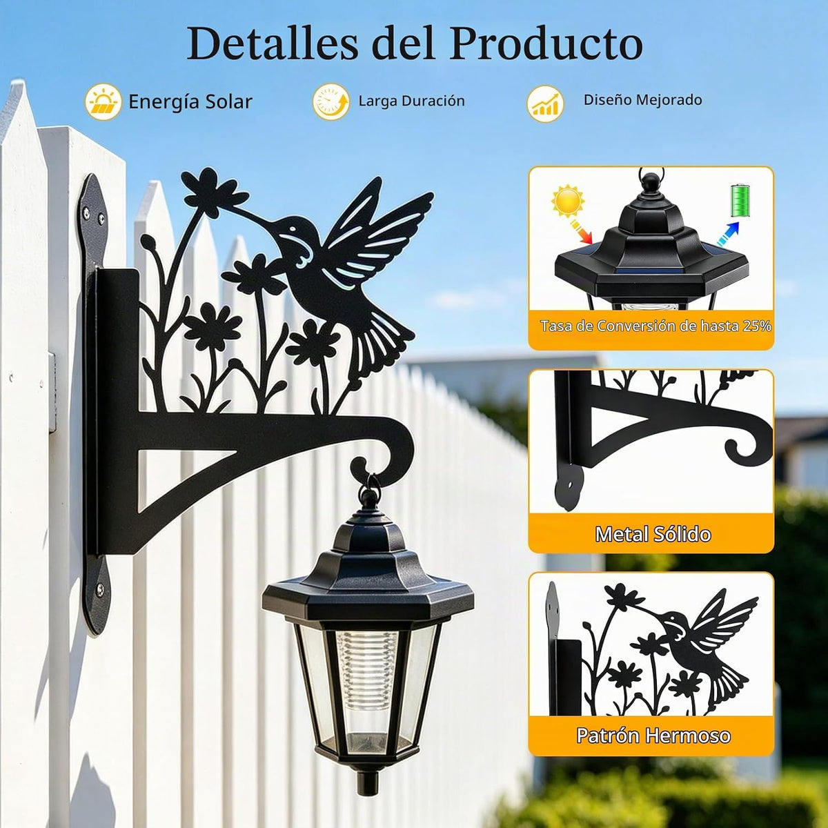 VOOKRY Faroles solares de pared para exteriores, impermeables, paqu...