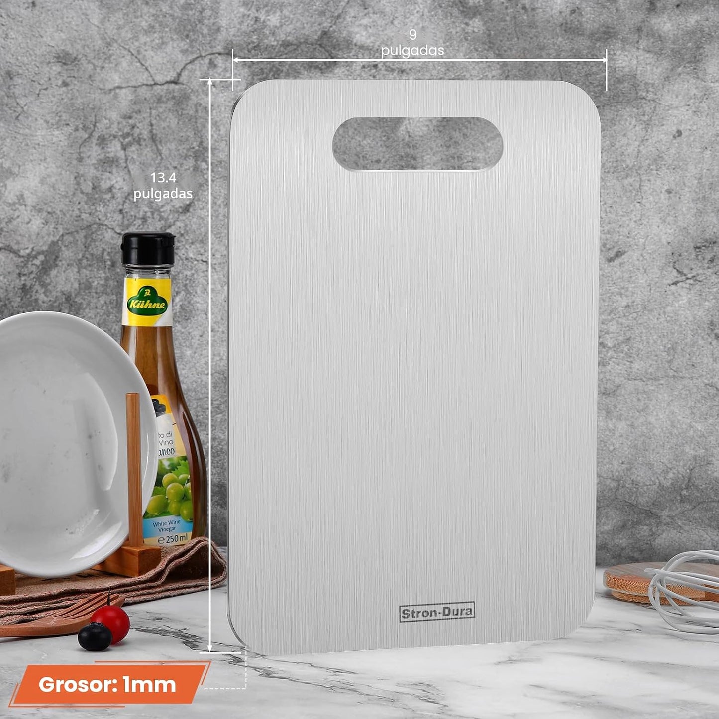 Stron-Dura Tabla de cortar de acero inoxidable, tablas de cortar de...