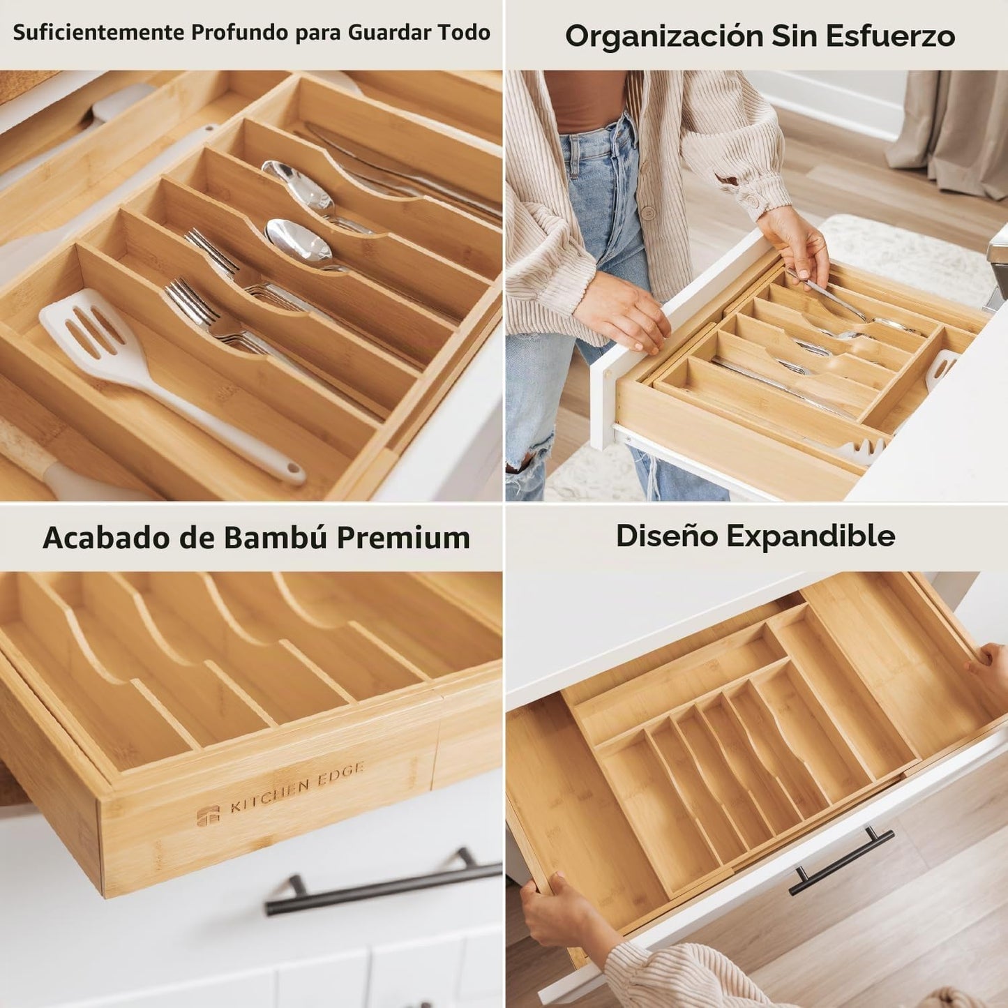 KitchenEdge - Organizador de cubiertos y utensilios de alta calidad...