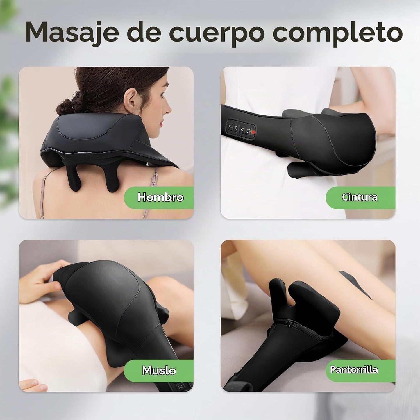 MASGRE Almohada Masajeadora Shiatsu para Cuello y Espalda con Calor...