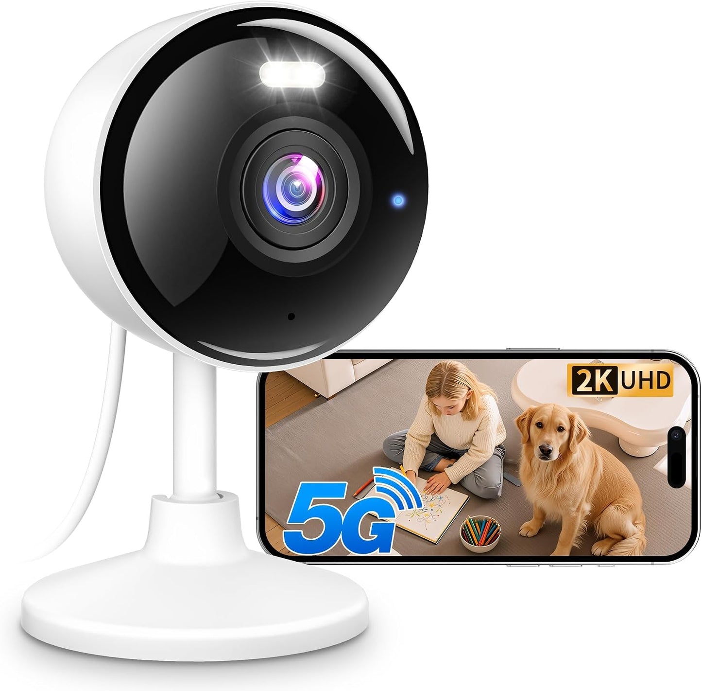 Cámaras 2K para seguridad del hogar, cámara de seguridad WiFi 5G y...