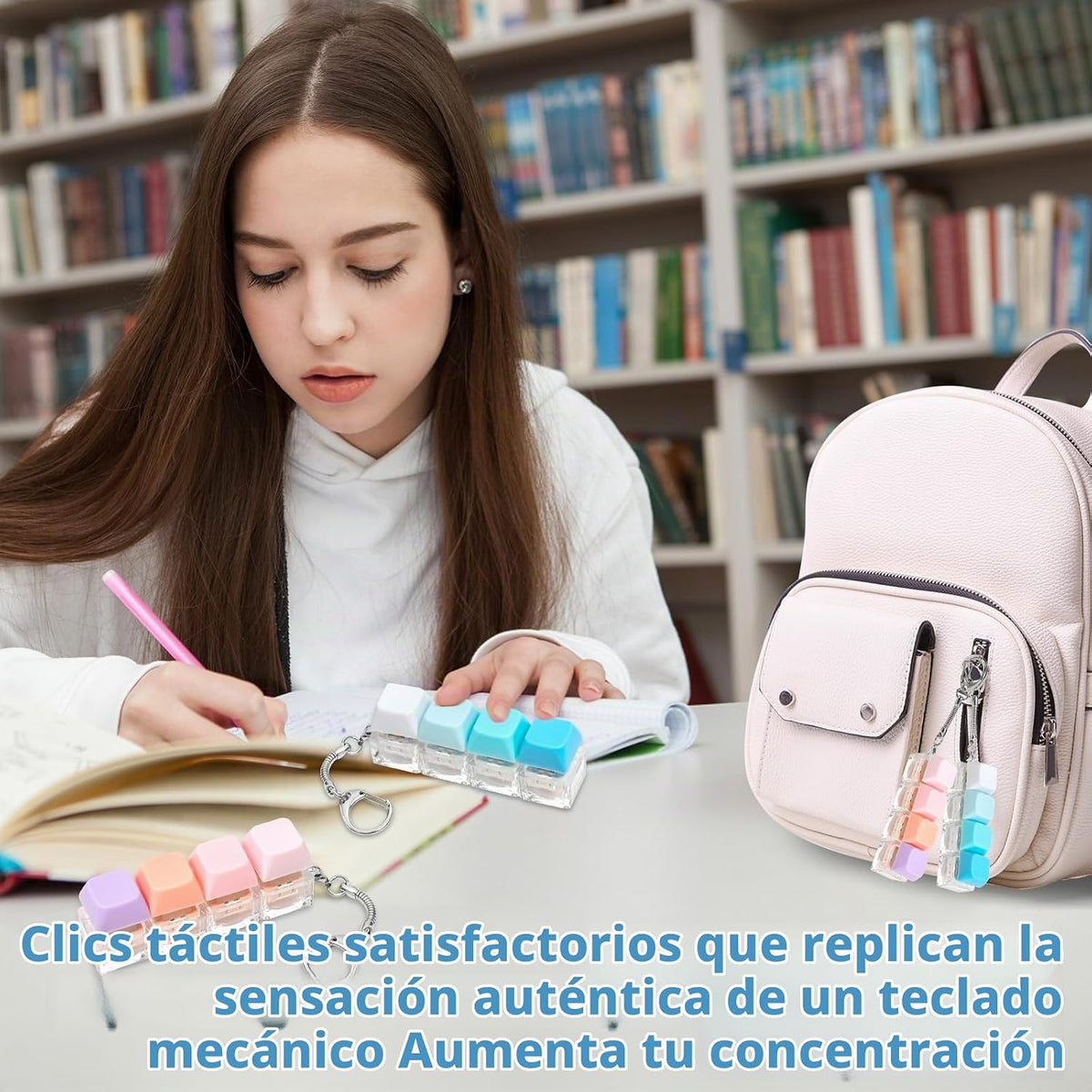 Juguete sensorial de clicker con teclado, 2 piezas, juguete para an...