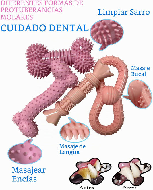 Cdyzqikm Paquete de 4 juguetes de dentición para perros, juguetes d...