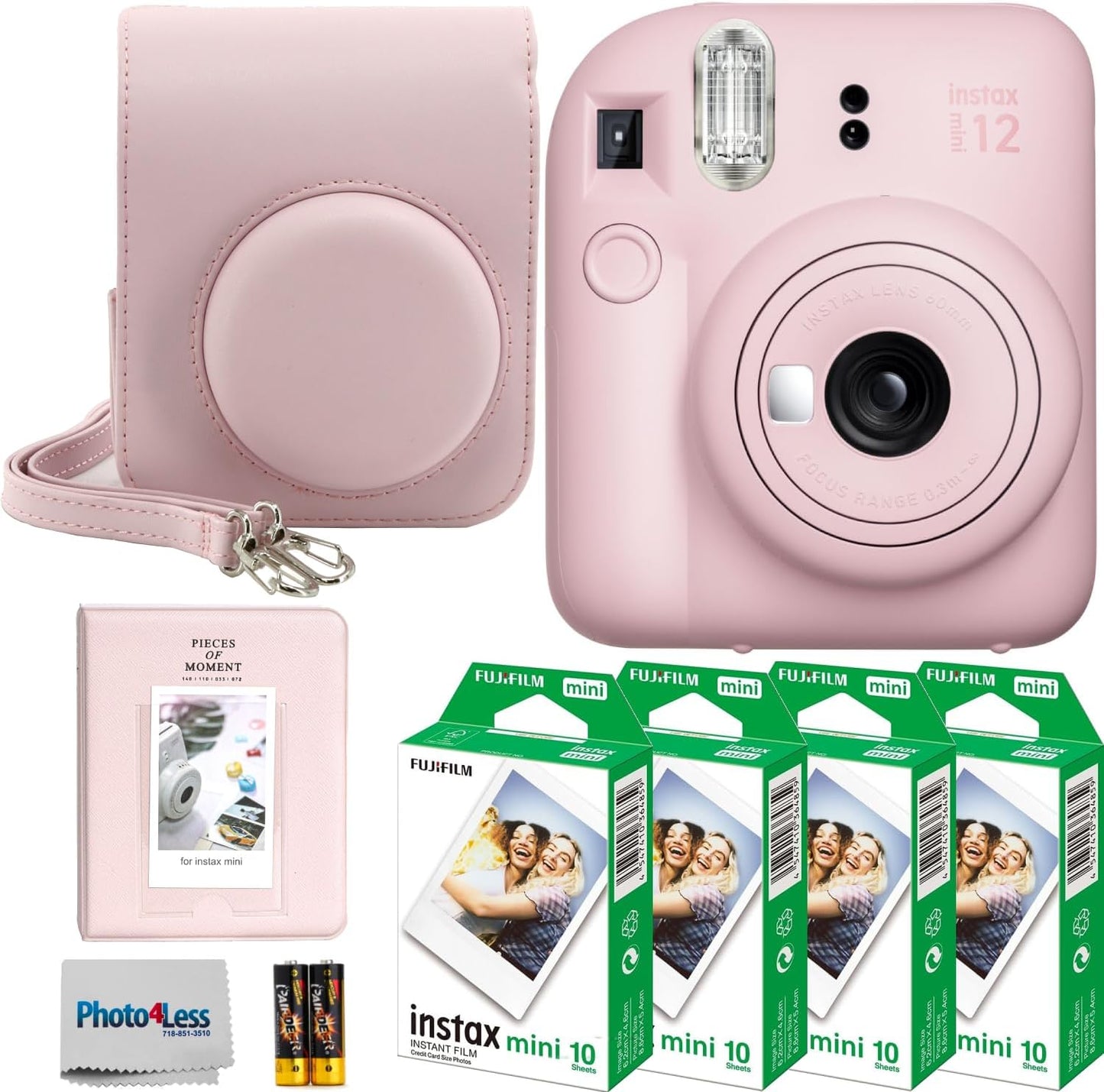 Fujifilm Cámara de película instantánea Instax Mini 12 (rosa flor)...