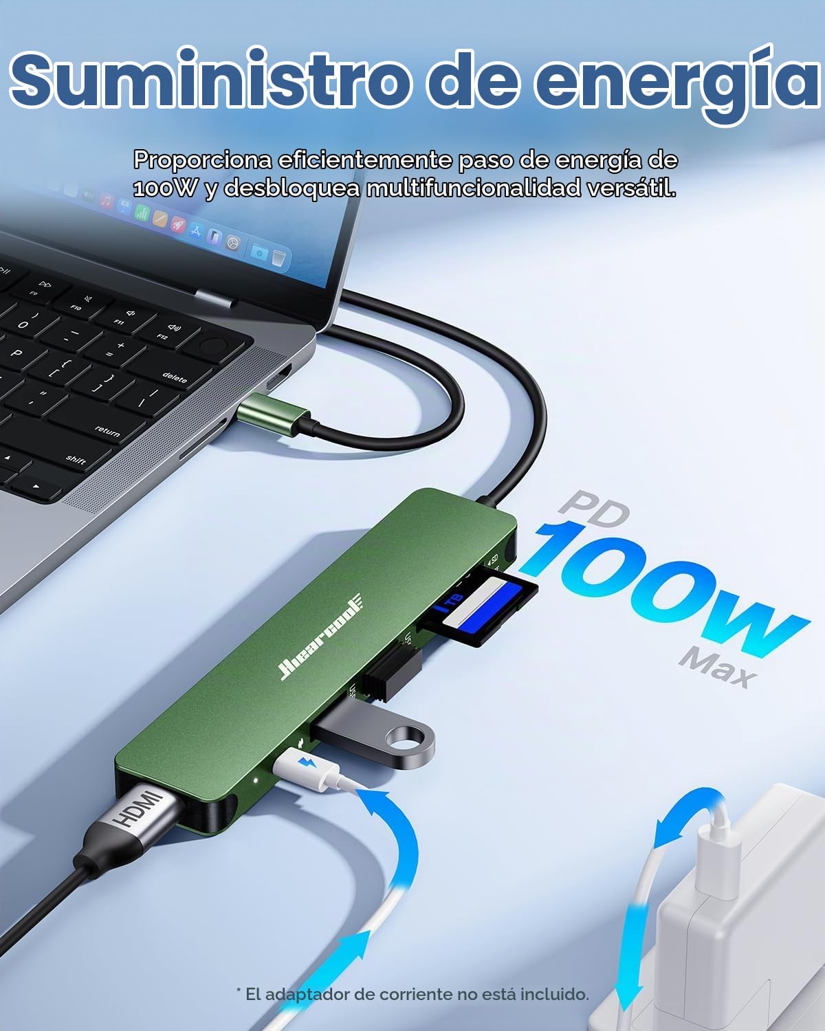 Hiearcool Hub USB C 7 en 1, dongle USB C compatible con MacBook, ve...