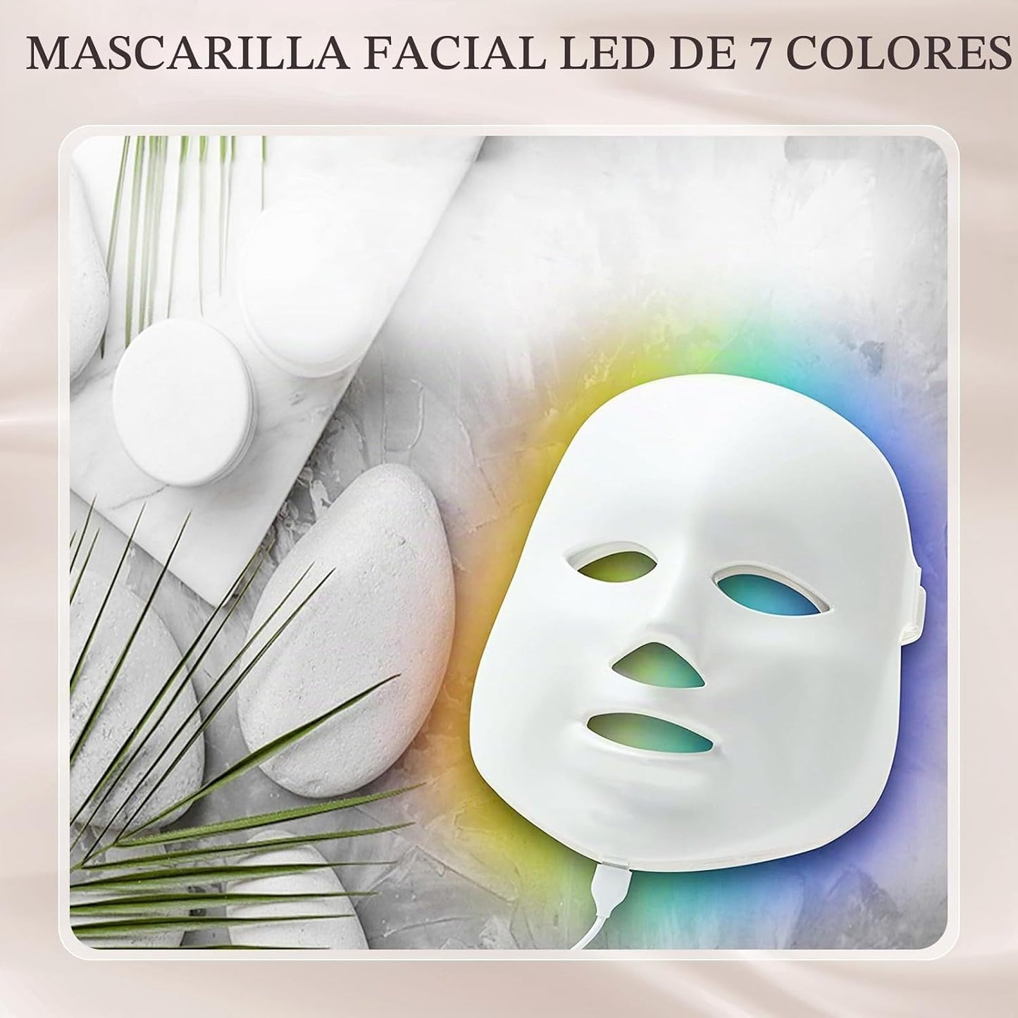 SDKWDH Máscara facial LED terapia de luz, máscara de terapia de luz...