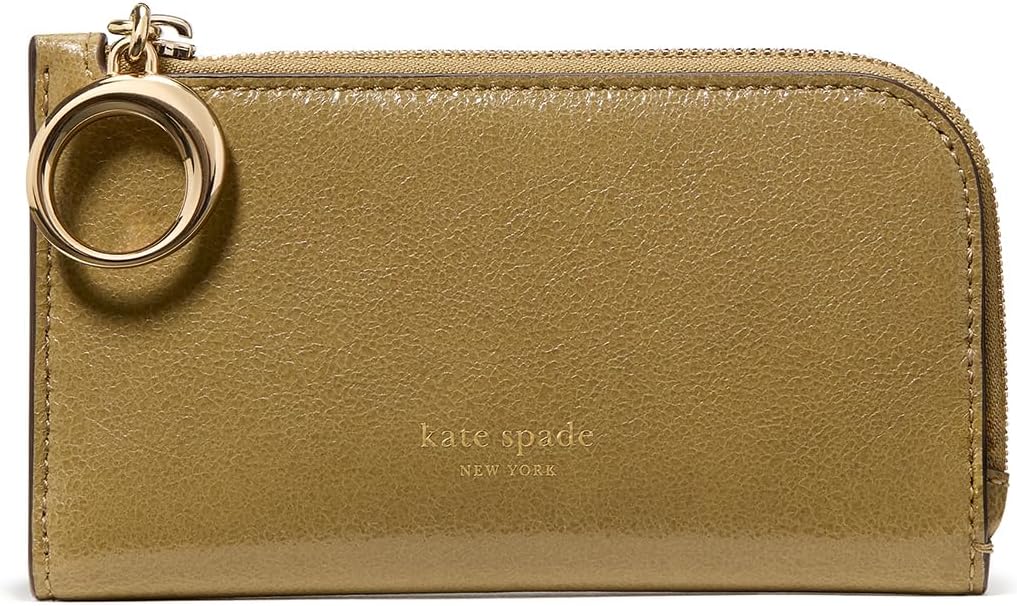 kate spade new york Cartera pequeña y delgada de cuero esmaltado Halo