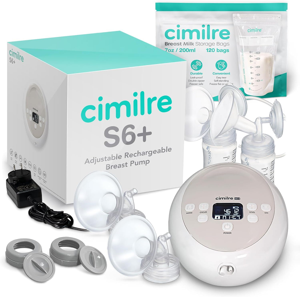 Cimilre S6+ - Paquete de bolsas de almacenamiento de leche materna...
